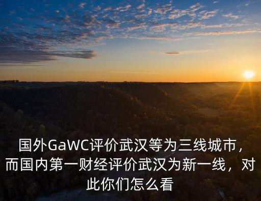 國(guó)外GaWC評(píng)價(jià)武漢等為三線城市，而國(guó)內(nèi)第一財(cái)經(jīng)評(píng)價(jià)武漢為新一線，對(duì)此你們?cè)趺纯? class=
