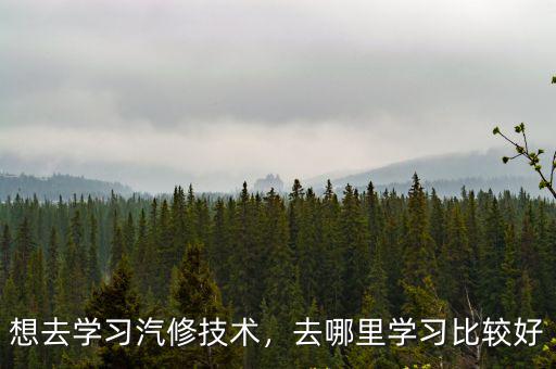 想去學習汽修技術，去哪里學習比較好