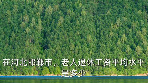 邯鄲市的工資平均值是多少,老人退休工資平均水平是多少
