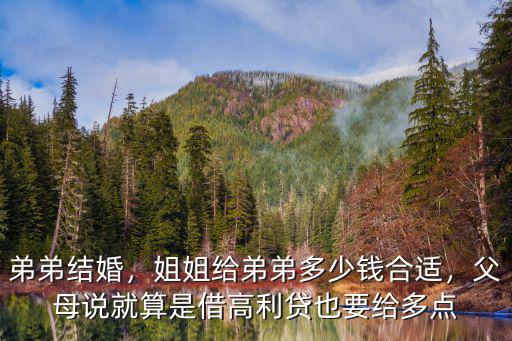 弟弟結(jié)婚，姐姐給弟弟多少錢合適，父母說就算是借高利貸也要給多點(diǎn)