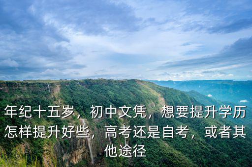 湖北初中學歷怎么提升學歷啊,怎么提升學歷