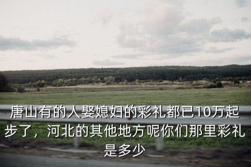 唐山有的人娶媳婦的彩禮都已10萬起步了，河北的其他地方呢你們那里彩禮是多少