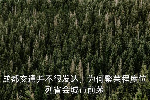 成都交通在哪里領先,成都的交通在全國領先嗎