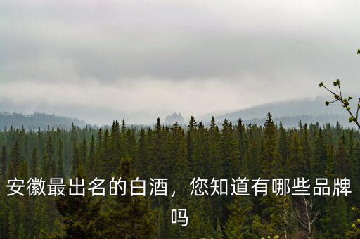 安徽最出名的白酒，您知道有哪些品牌嗎