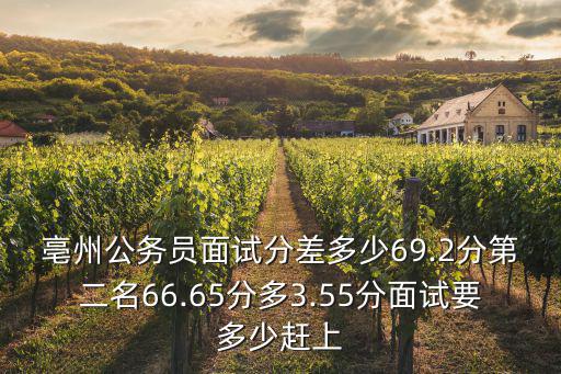 亳州公務員面試分差多少69.2分第二名66.65分多3.55分面試要多少趕上
