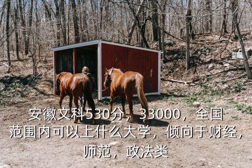 安徽文科530分，33000，全國范圍內可以上什么大學，傾向于財經(jīng)，師范，政法類