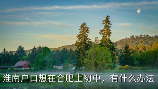 淮南戶口想在合肥上初中，有什么辦法