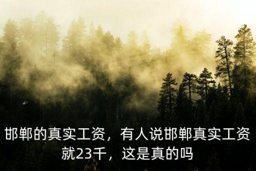 邯鄲的真實(shí)工資，有人說邯鄲真實(shí)工資就23千，這是真的嗎