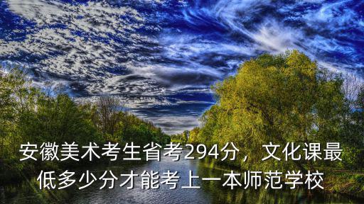 安徽美術考生省考294分，文化課最低多少分才能考上一本師范學校