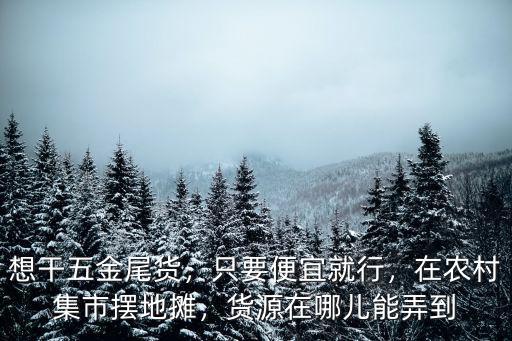 想干五金尾貨，只要便宜就行，在農(nóng)村集市擺地攤，貨源在哪兒能弄到