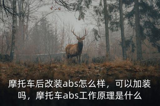 成都市哪里有摩托車改裝abs的,摩托車后改裝abs怎么樣