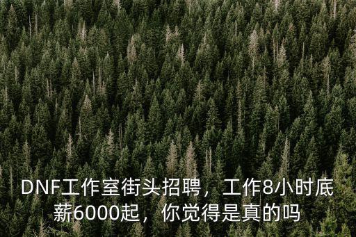 DNF工作室街頭招聘，工作8小時底薪6000起，你覺得是真的嗎