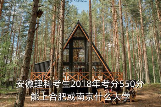 安徽理科考生2018年考分550分能上合肥或南京什么大學