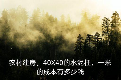 農村建房，40X40的水泥柱，一米的成本有多少錢