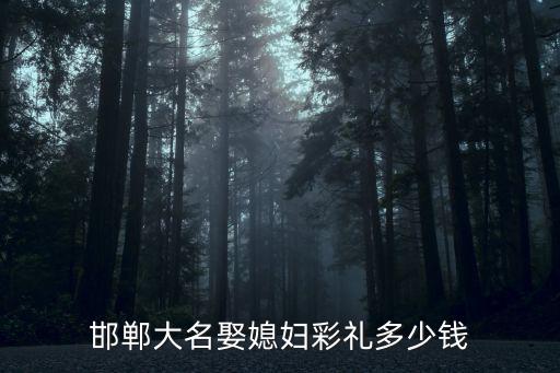邯鄲大名娶媳婦彩禮多少錢