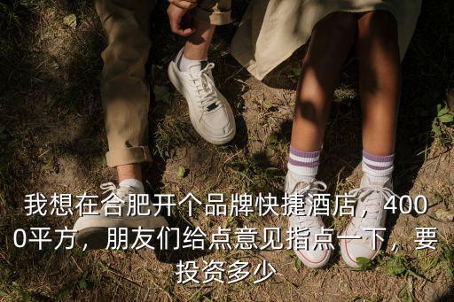 我想在合肥開個品牌快捷酒店，4000平方，朋友們給點意見指點一下，要投資多少