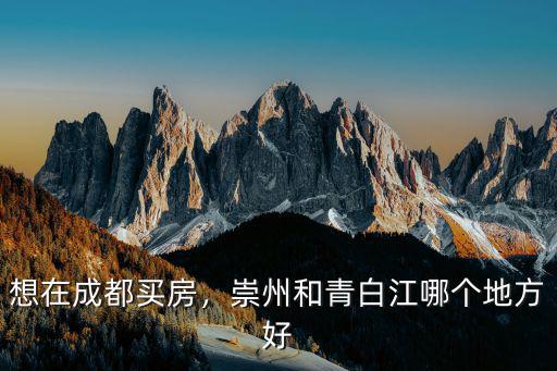 成都崇州 青白江哪里適合投資,崇州和青白江哪個(gè)地方好