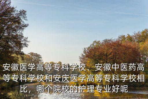 安徽醫(yī)學(xué)高等專科學(xué)校、安徽中醫(yī)藥高等專科學(xué)校和安慶醫(yī)學(xué)高等專科學(xué)校相比，哪個(gè)院校的護(hù)理專業(yè)好呢