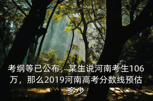 2019河南考生多少,2019年河南考生106萬