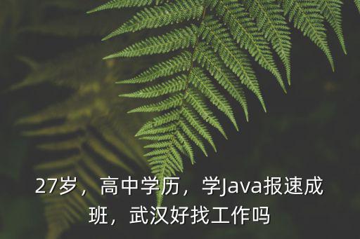 27歲，高中學歷，學Java報速成班，武漢好找工作嗎