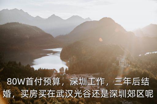 80W首付預算，深圳工作，三年后結婚，買房買在武漢光谷還是深圳郊區呢