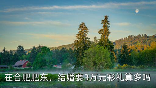 在合肥肥東，結婚要3萬元彩禮算多嗎
