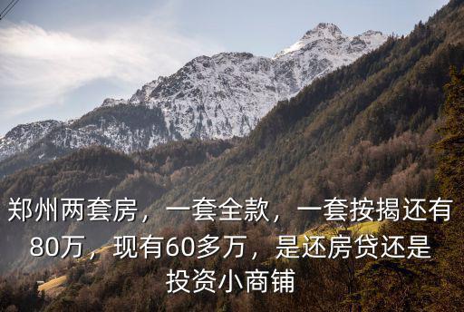 鄭州兩套房，一套全款，一套按揭還有80萬，現有60多萬，是還房貸還是投資小商鋪