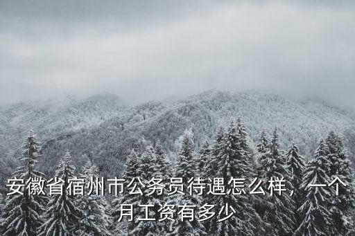 安徽省宿州市公務員待遇怎么樣，一個月工資有多少