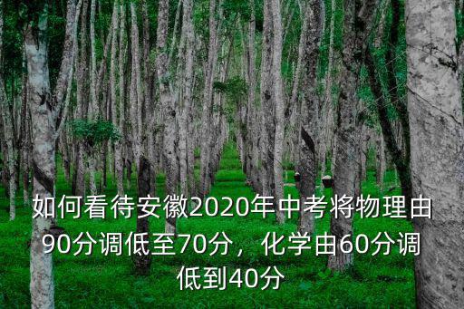 如何看待安徽2020年中考將物理由90分調(diào)低至70分，化學(xué)由60分調(diào)低到40分