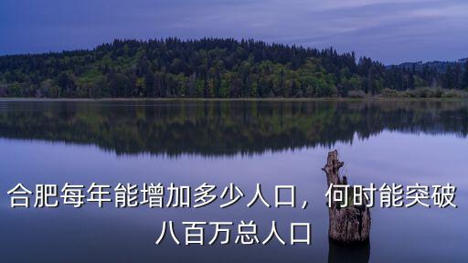 合肥每年能增加多少人口，何時能突破八百萬總人口
