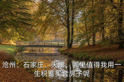 滄州、石家莊、天津，哪里值得我用一生積蓄買套房子呢