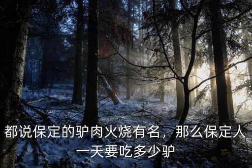 都說保定的驢肉火燒有名，那么保定人一天要吃多少驢