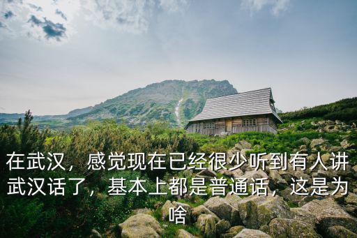 在武漢，感覺現在已經很少聽到有人講武漢話了，基本上都是普通話，這是為啥