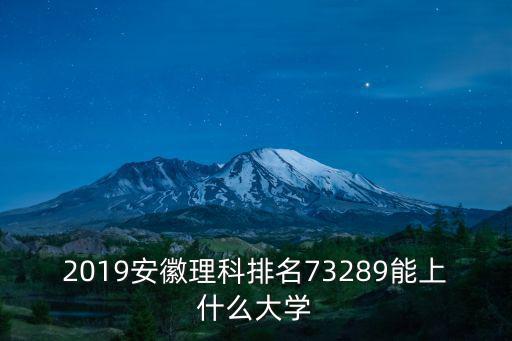 2019安徽理科排名73289能上什么大學