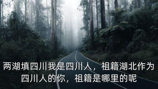 兩湖填四川我是四川人，祖籍湖北作為四川人的你，祖籍是哪里的呢