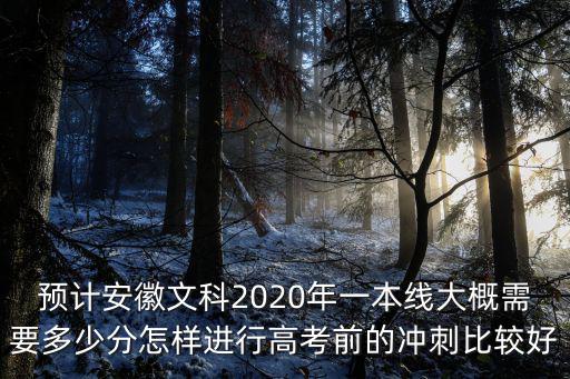 預計安徽文科2020年一本線大概需要多少分怎樣進行高考前的沖刺比較好