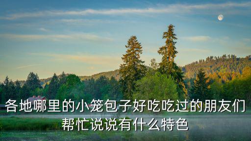 各地哪里的小籠包子好吃吃過的朋友們幫忙說說有什么特色