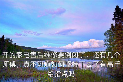 自貢哪里有小家電維修的售后,開的家電售后維修要倒閉了