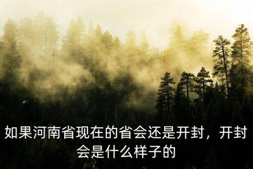 如果河南省現在的省會還是開封，開封會是什么樣子的