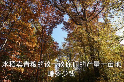 阜陽一畝地水稻產多少錢,種植稻田一畝地能掙多少錢