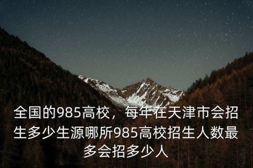 985對安徽招生多少人,每年在天津市會招生多少生源