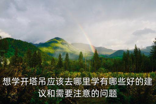 想學開塔吊應該去哪里學有哪些好的建議和需要注意的問題