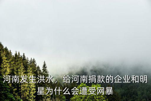 河南發(fā)生洪水，給河南捐款的企業(yè)和明星為什么會(huì)遭受網(wǎng)暴