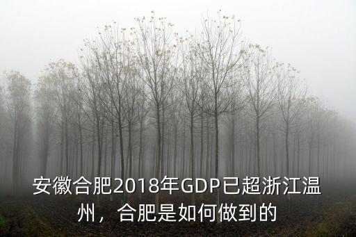 2018合肥的gdp總量是多少,合肥GDP2018能到多少
