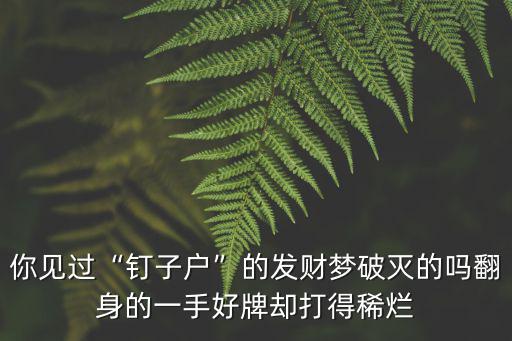 石家莊最牛的釘子戶賠了多少錢,石家莊最牛釘子戶