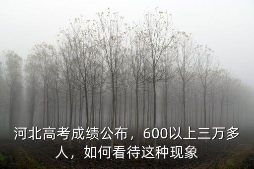 河北高考成績公布，600以上三萬多人，如何看待這種現象