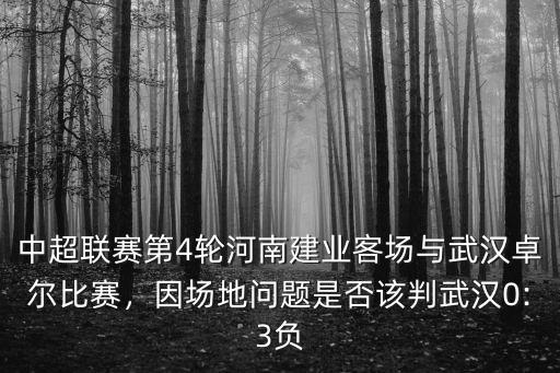 中超聯(lián)賽第4輪河南建業(yè)客場與武漢卓爾比賽，因場地問題是否該判武漢0:3負