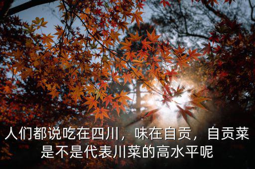 人們都說吃在四川，味在自貢，自貢菜是不是代表川菜的高水平呢