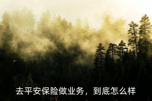 去平安保險(xiǎn)做業(yè)務(wù)，到底怎么樣