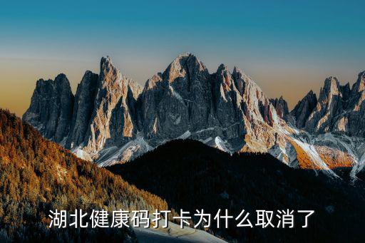 湖北健康碼打卡為什么取消了